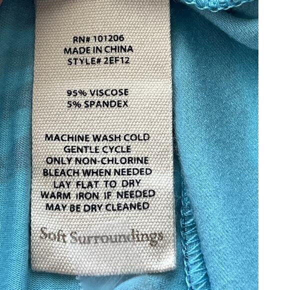 Soft Surrounding Womens M Blue Sleeveless Maxi Tropical Print Beach/Cruise FLAW - Picture 5 of 7